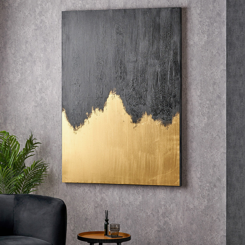 Black and Gold Abstract Frameless Canvas