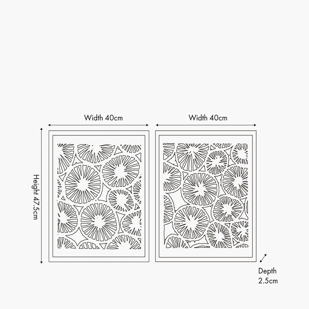 S/2 Cut Out Pattern Natural Paper Design Wall Art with Natural Frames