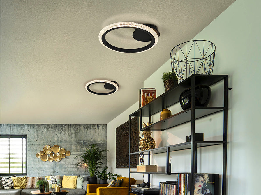RING CEILING LAMP 1 RING, BLACK