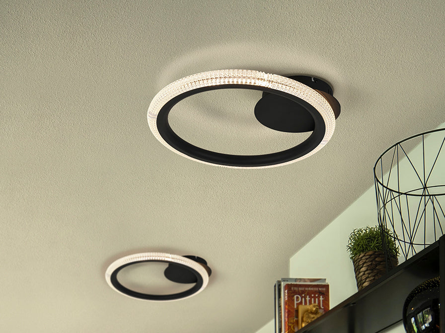 RING CEILING LAMP 1 RING, BLACK