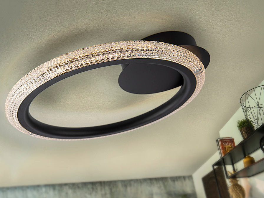 RING CEILING LAMP 1 RING, BLACK