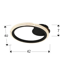 RING CEILING LAMP 1 RING, BLACK