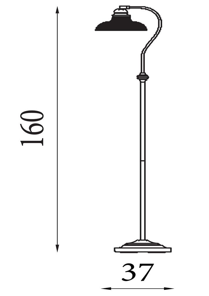 Bistro III Floor Lamp - Satin Silver & Holphane Style Glass