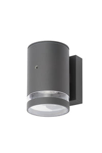 Lens 1Lt GU10 Up or Down Wall Light w/Photocell Anthracite