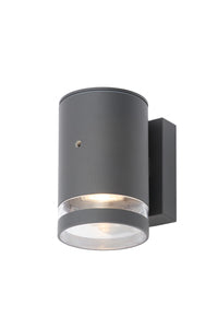 Lens 1Lt GU10 Up or Down Wall Light w/Photocell Anthracite