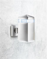 INDIA 32LT LED OUTDOOR WALL LIGHT SATIN SILVER, IP44