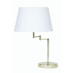Armada Double Swing Arm Table Lamp- Satin Chrome/ Polished Brass Finishes