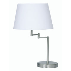 Armada Double Swing Arm Table Lamp- Satin Chrome/ Polished Brass Finishes