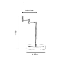 Armada Double Swing Arm Table Lamp- Satin Chrome/ Polished Brass Finishes