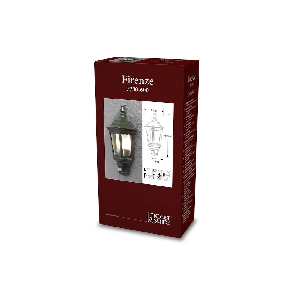Firenze Sensor Wall Light Green/Black/White E27 IP43