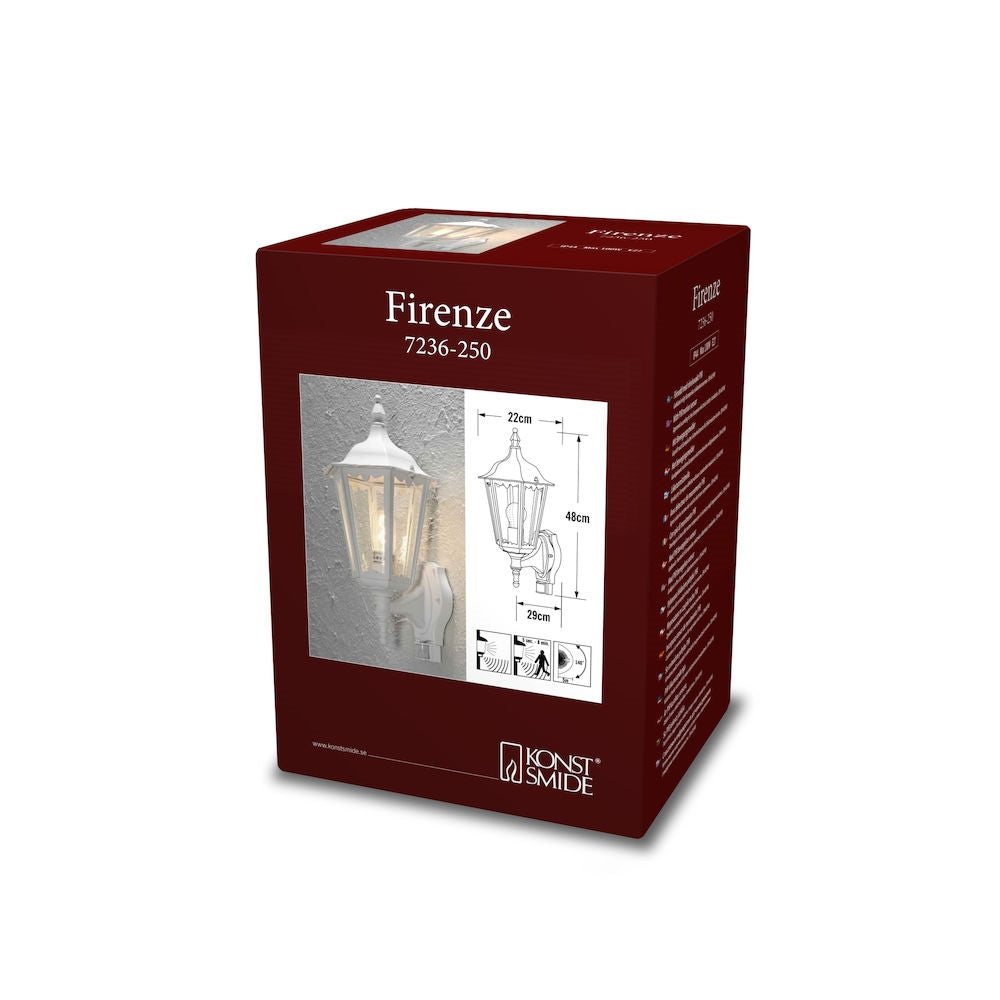 Firenze Up Light PIR Green/Black/White E27 IP44