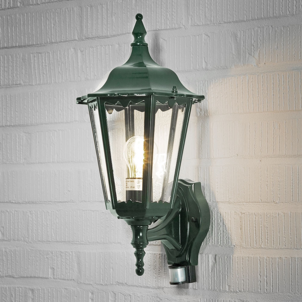 Firenze Up Light PIR Green/Black/White E27 IP44