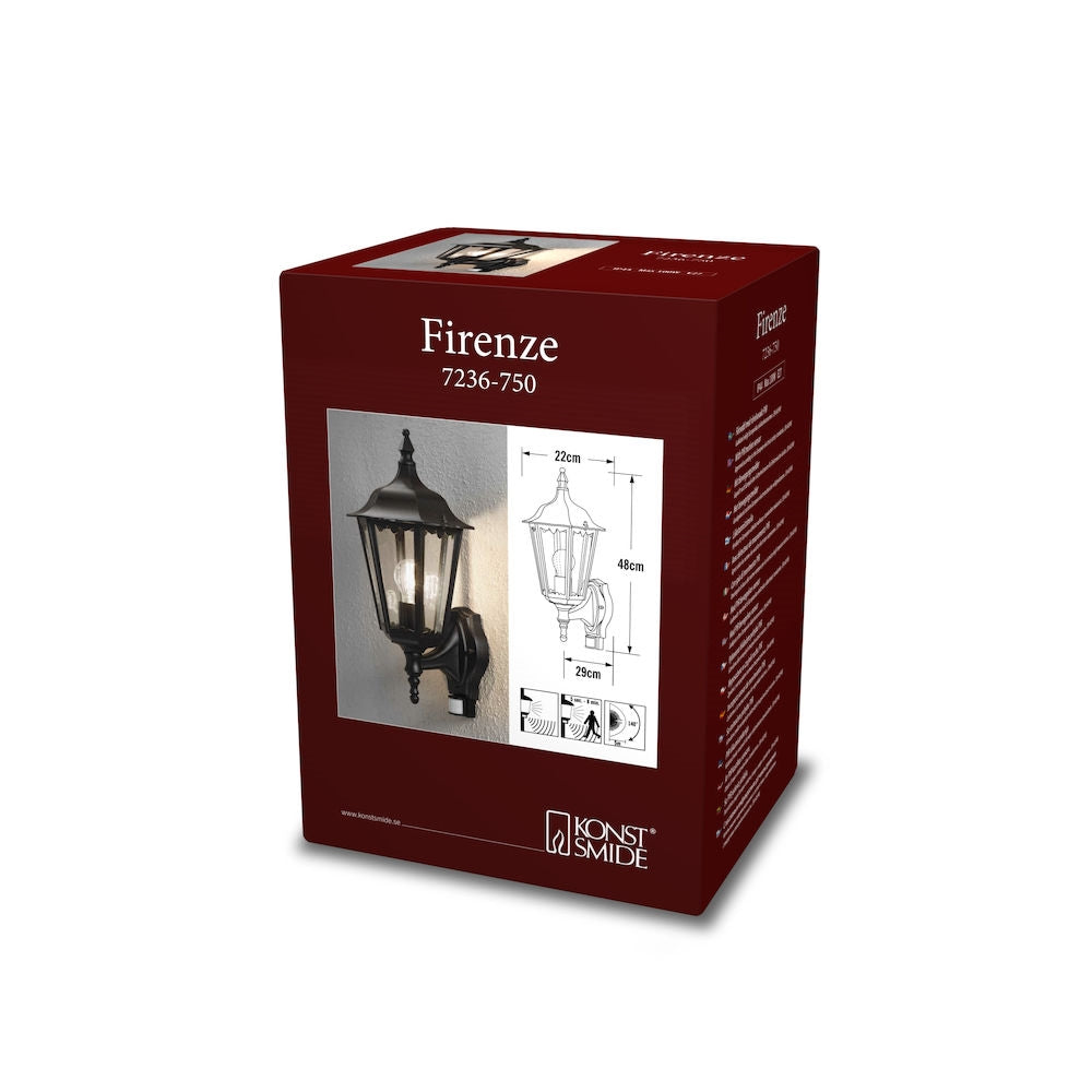 Firenze Up Light PIR Green/Black/White E27 IP44