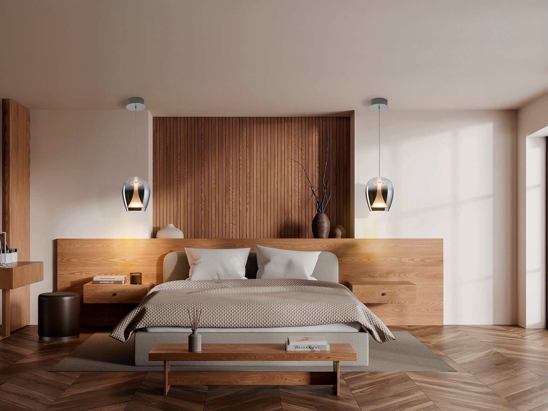 Suspiro Pendant Light- Chrome Smokey/ Golden Amber Finishes