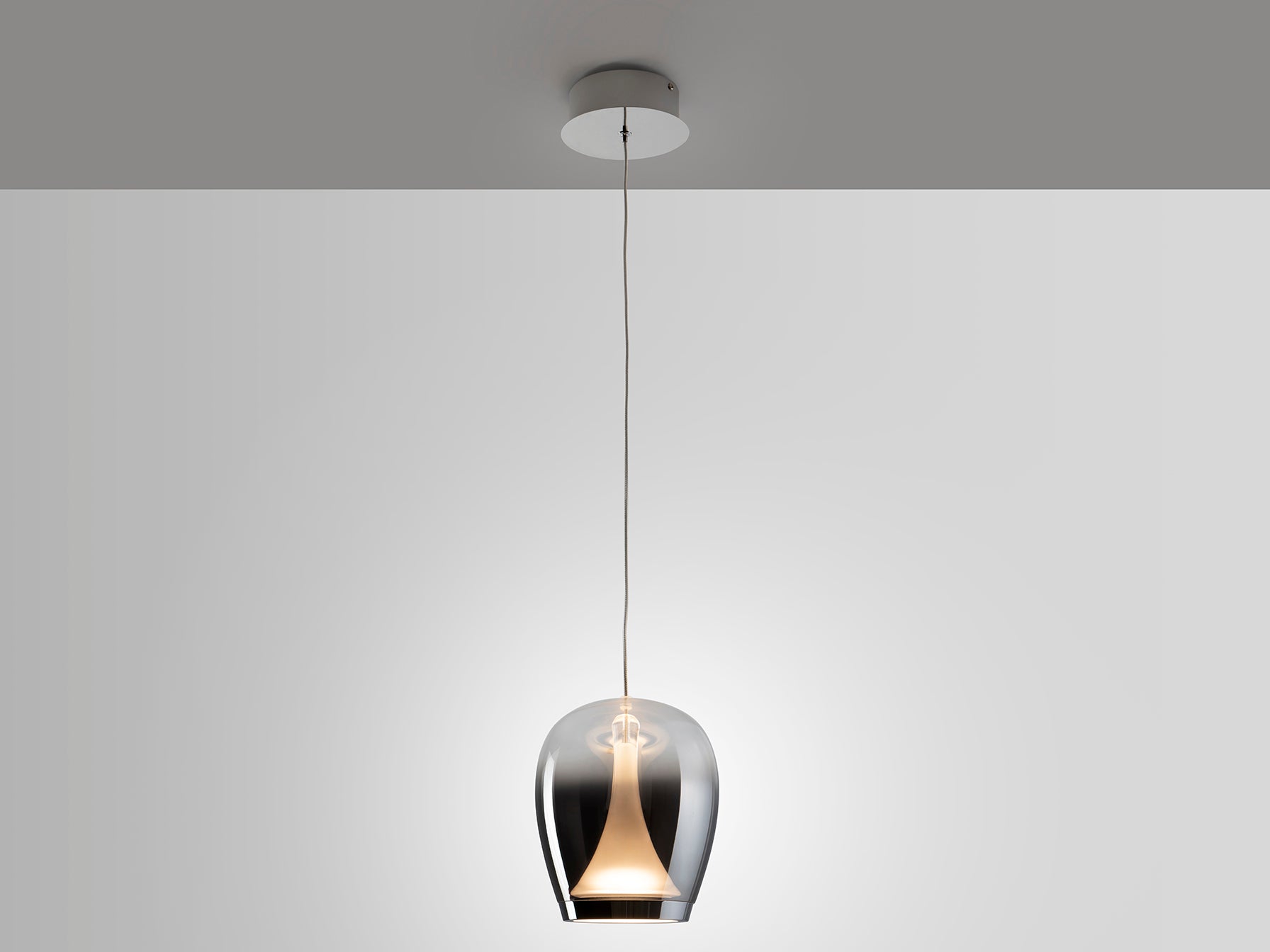 Suspiro Pendant Light- Chrome Smokey/ Golden Amber Finishes