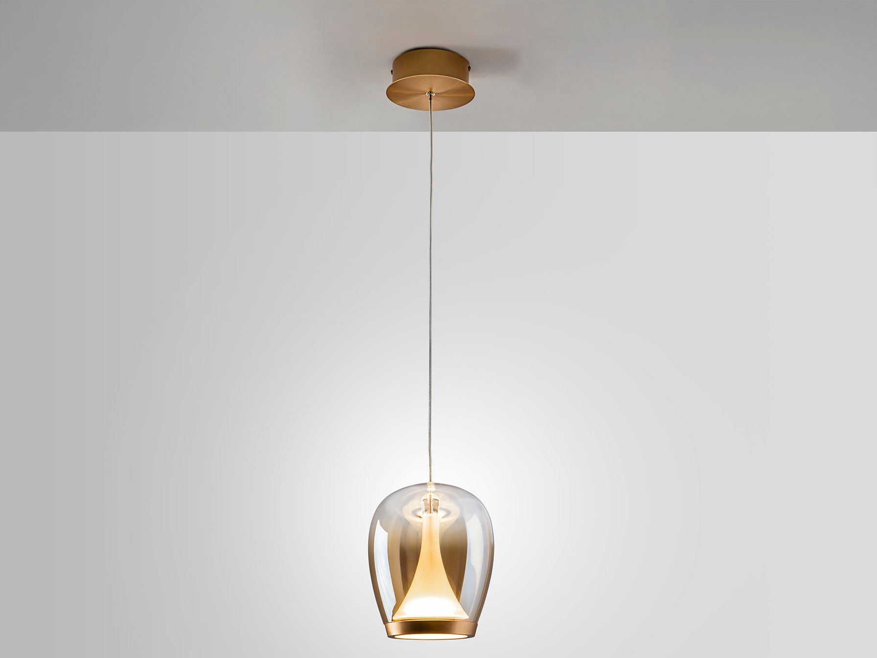 Suspiro Pendant Light- Chrome Smokey/ Golden Amber Finishes