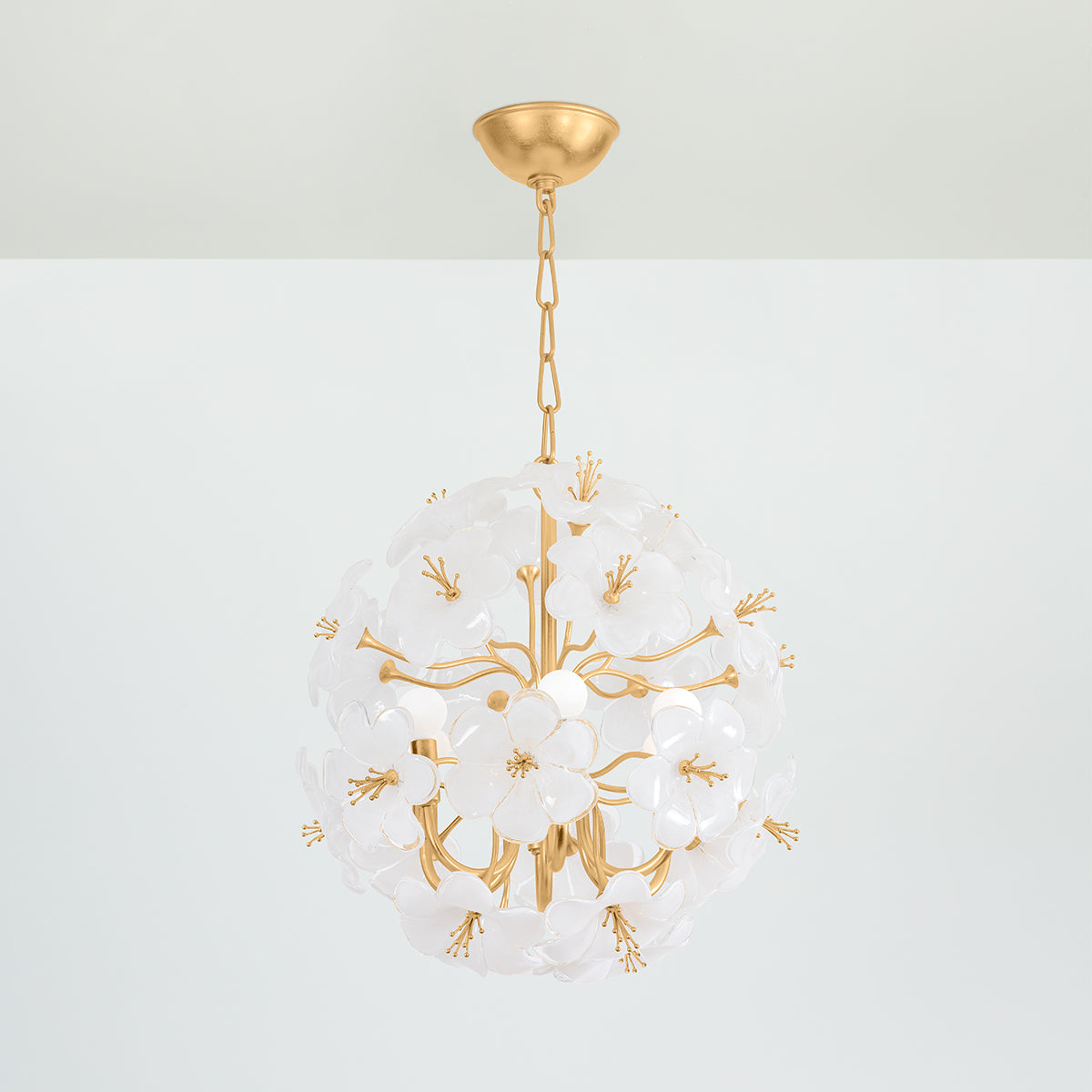 Hygea 6/8Lt Chandelier - Gold Leaf