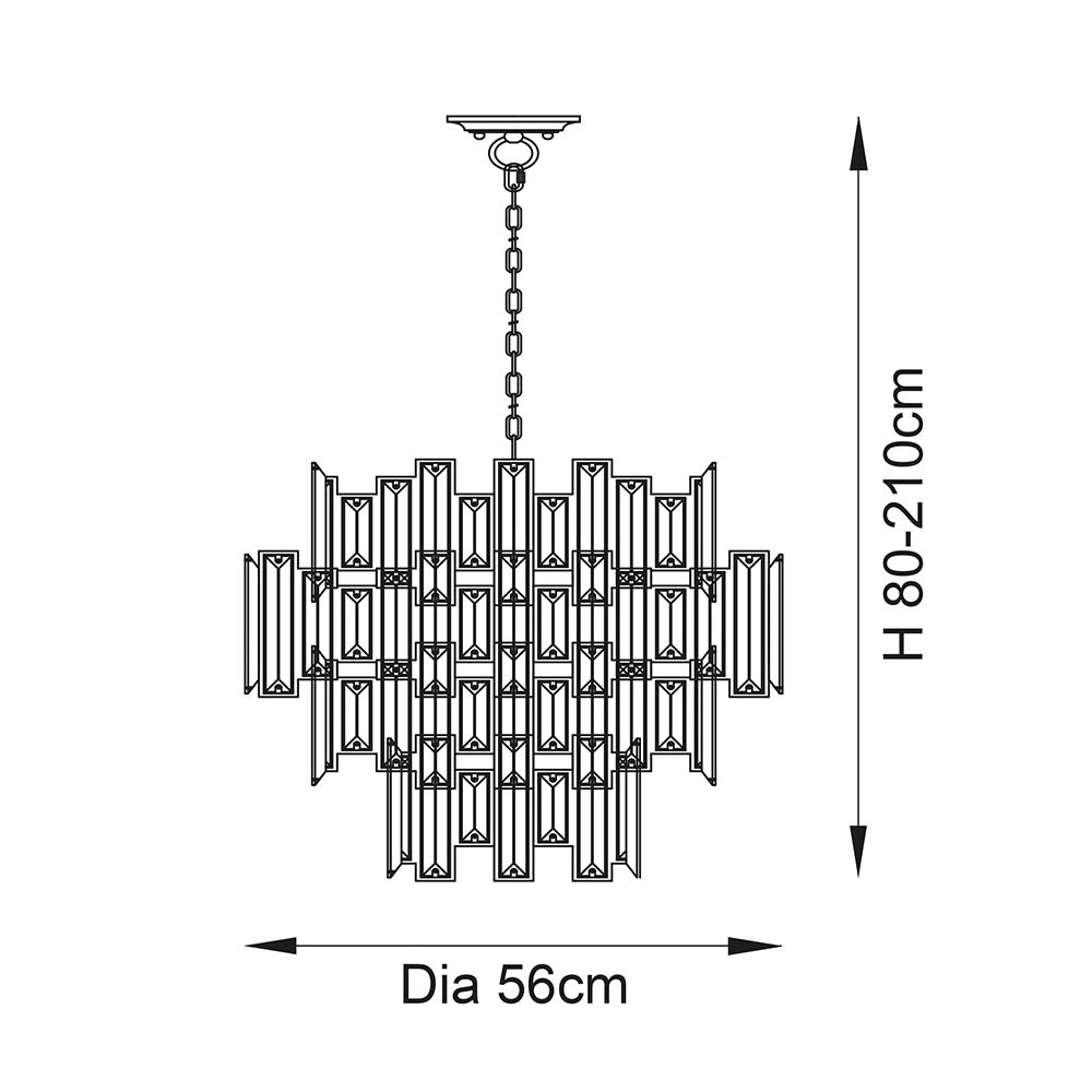 Wright 12/15Lt LED Crystal Ceiling Light