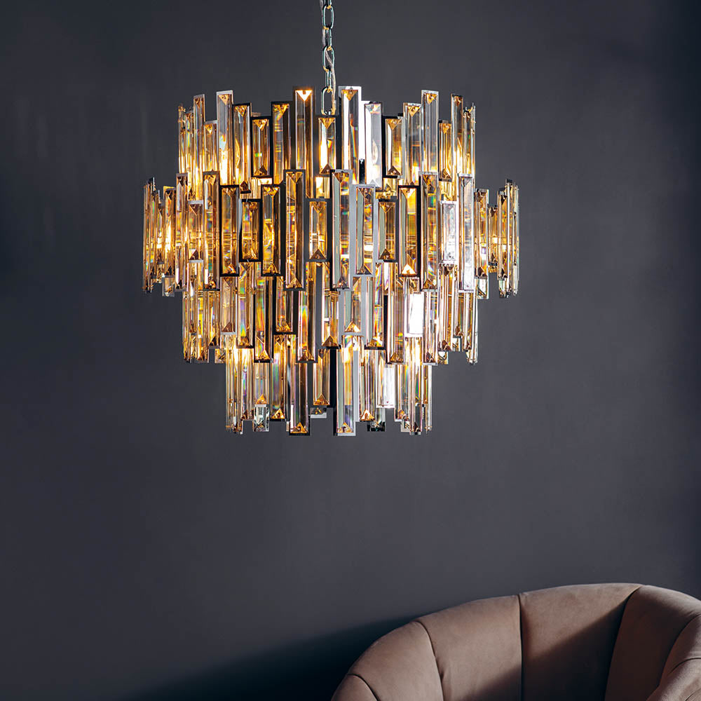 Wright 12/15Lt LED Crystal Ceiling Light
