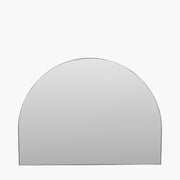 Brushed Silver Metal Slim Frame Wide Arch Wall Mirror