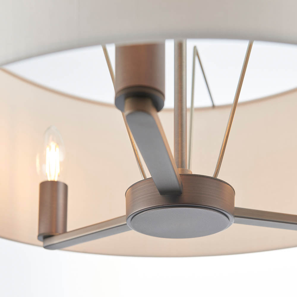 Alistair 3Lt Shaded Pendant - Antique Bronze / Matt Nickel