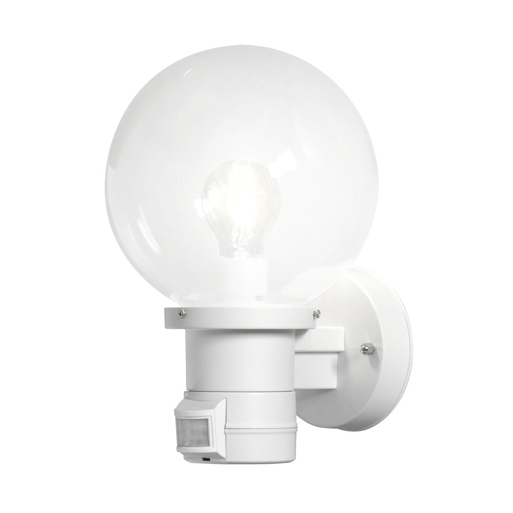 Nemi Up Light PIR Matt Black/Matt White E27 IP44