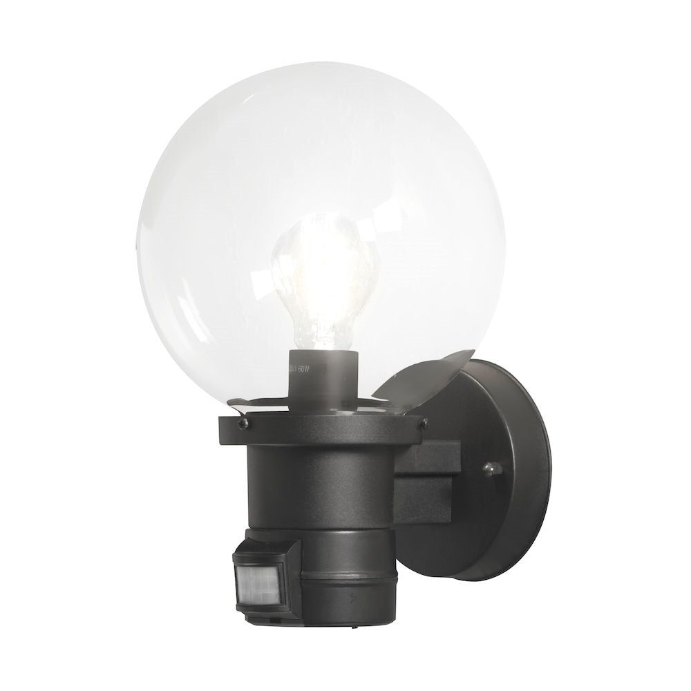 Nemi Up Light PIR Matt Black/Matt White E27 IP44