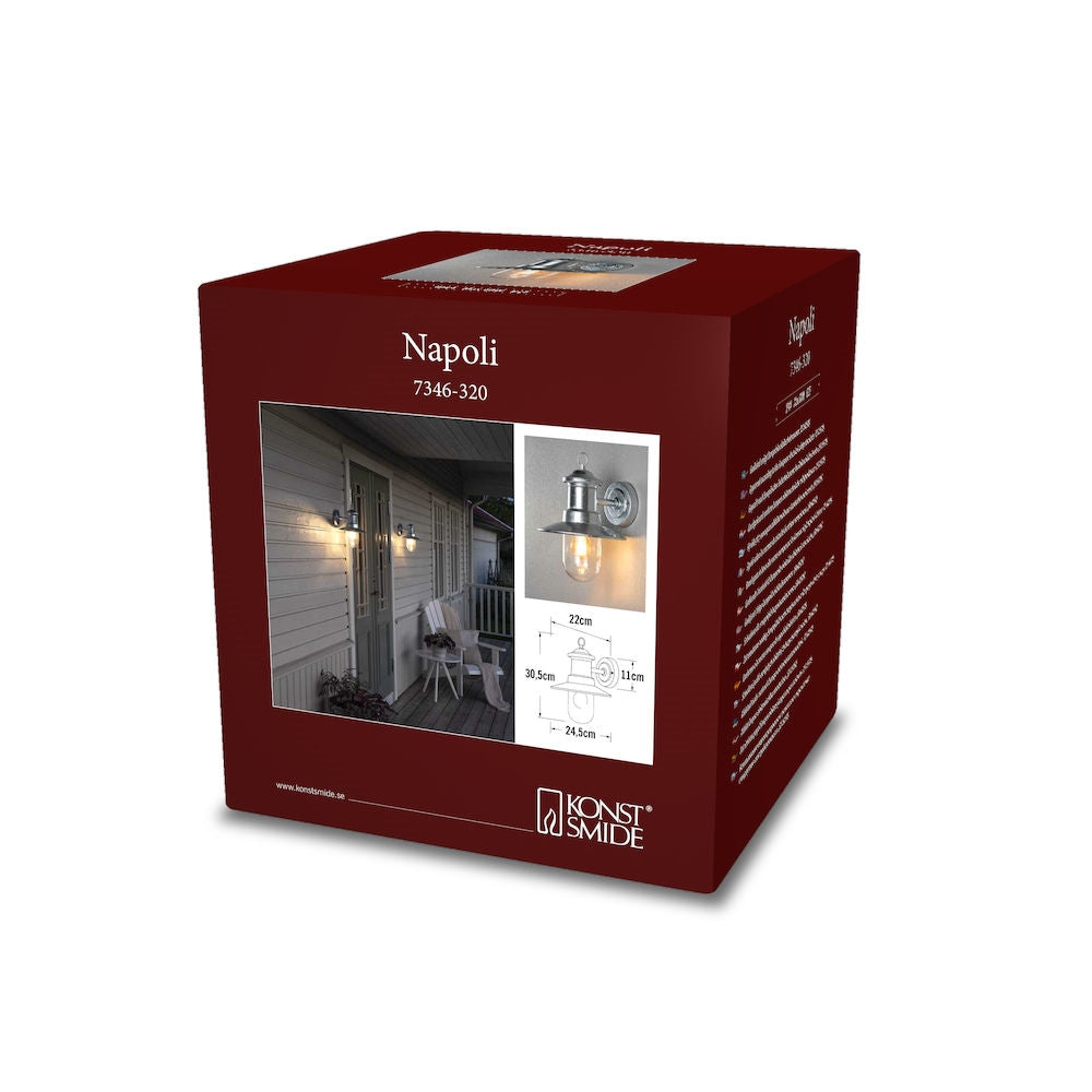 Napoli Wall Light Black & Rust/Hot-DIP Galvanized E27 IP44