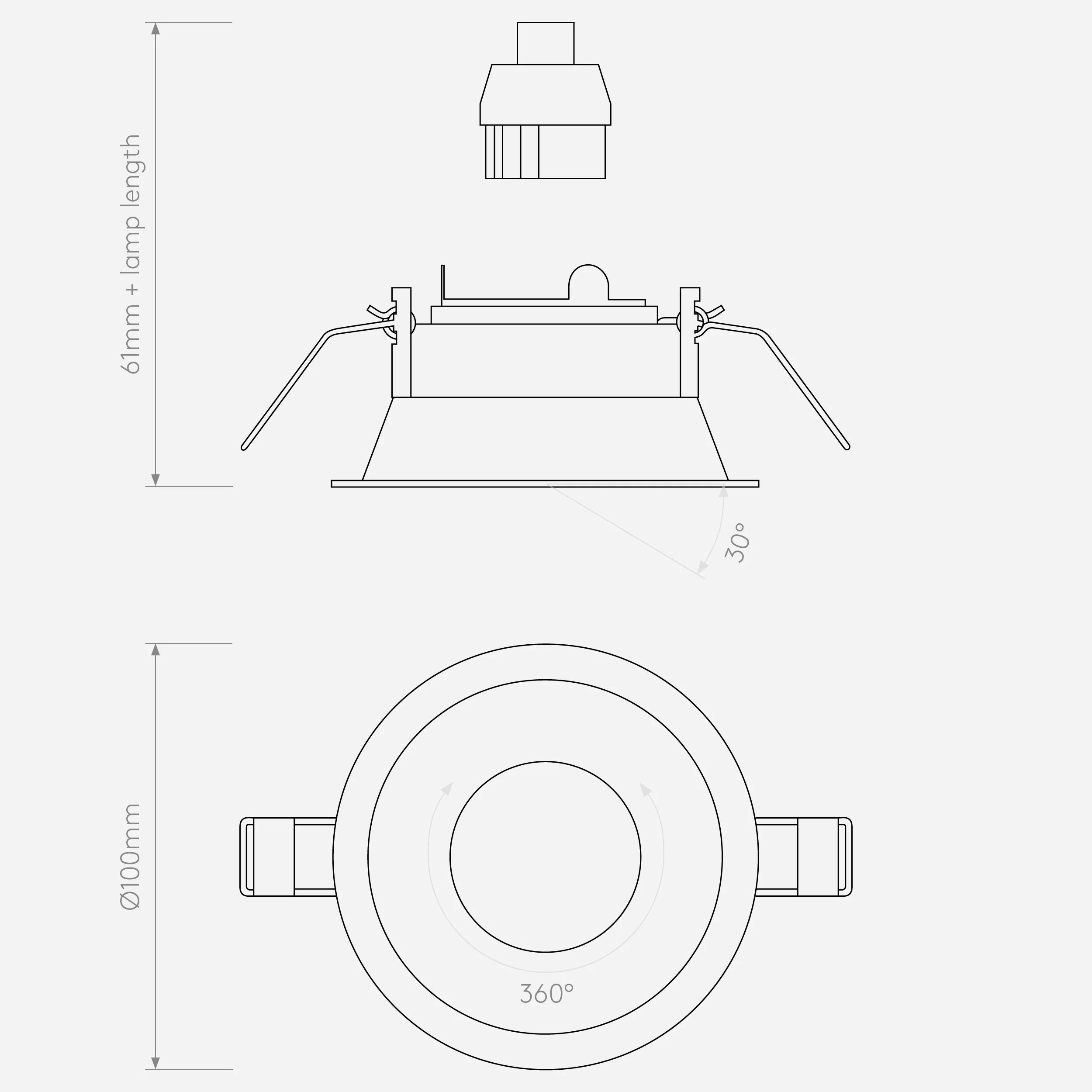 Minima Adjustable Round/Square Downlight - Black/White