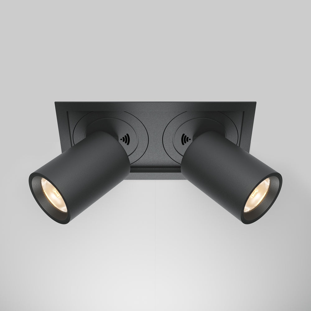 Hidden 1/2Lt Recessed Ceiling Light - Black/White