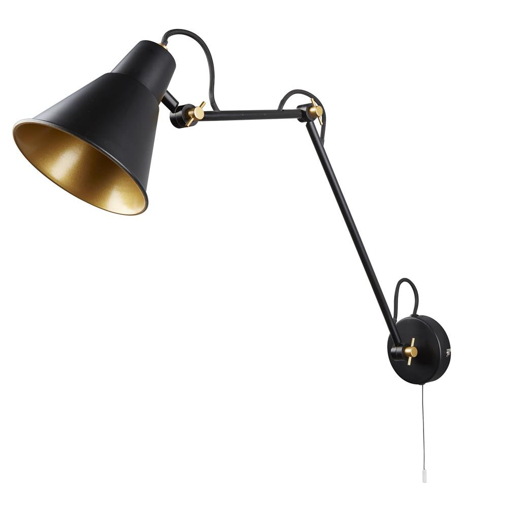 Swing Small/ Medium/Large Arm Wall Light - Brass/Grey/Matt Black & Gold Metal E27