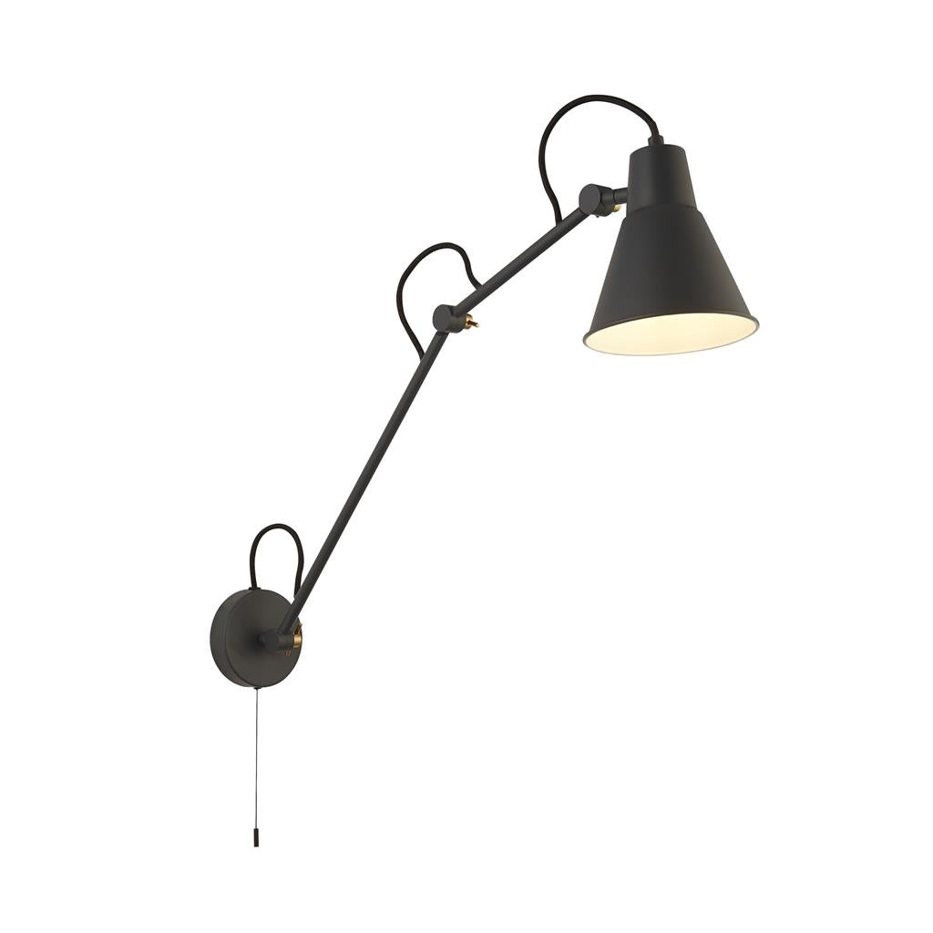 Swing Small/ Medium/Large Arm Wall Light - Brass/Grey/Matt Black & Gold Metal E27