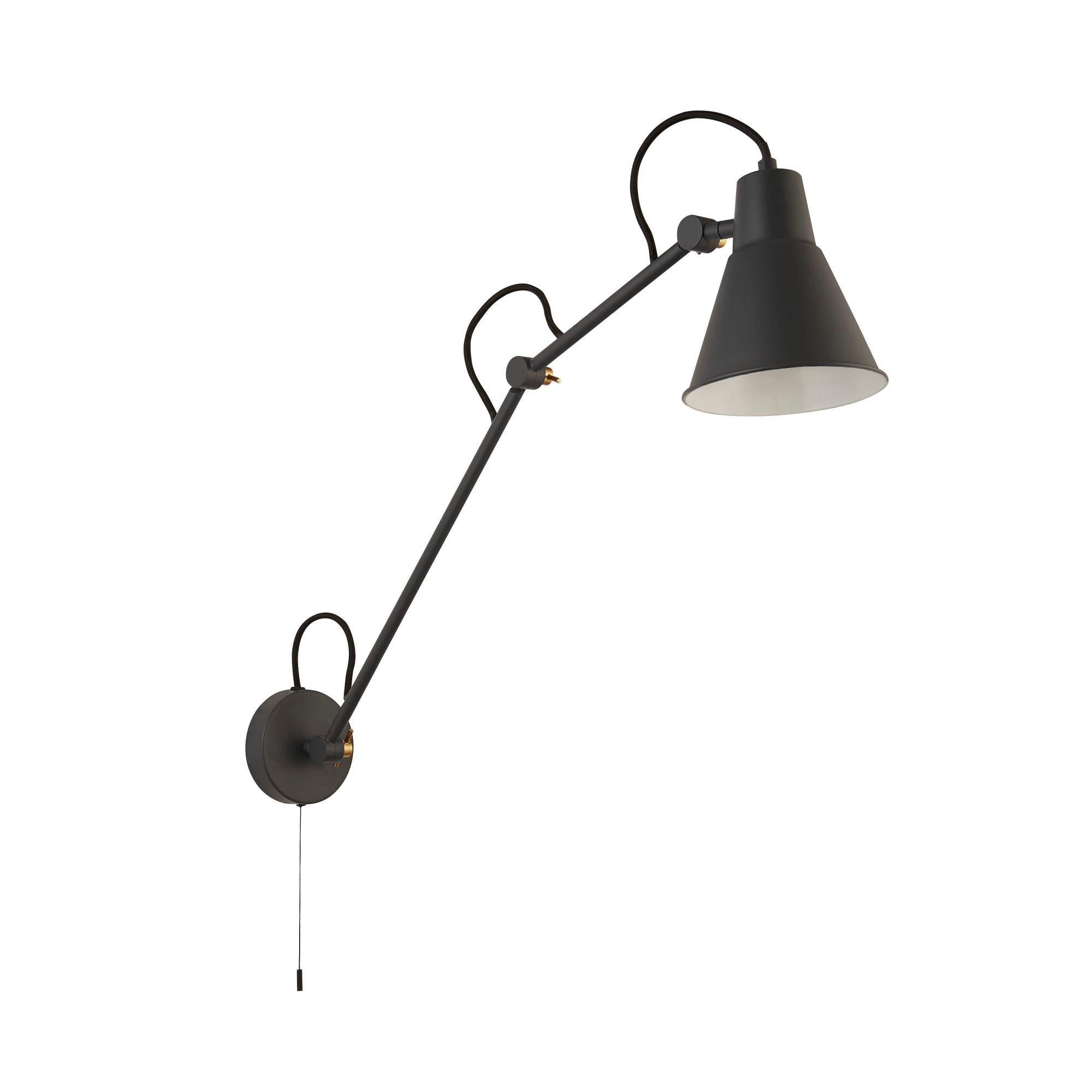 Swing Small/ Medium/Large Arm Wall Light - Brass/Grey/Matt Black & Gold Metal E27