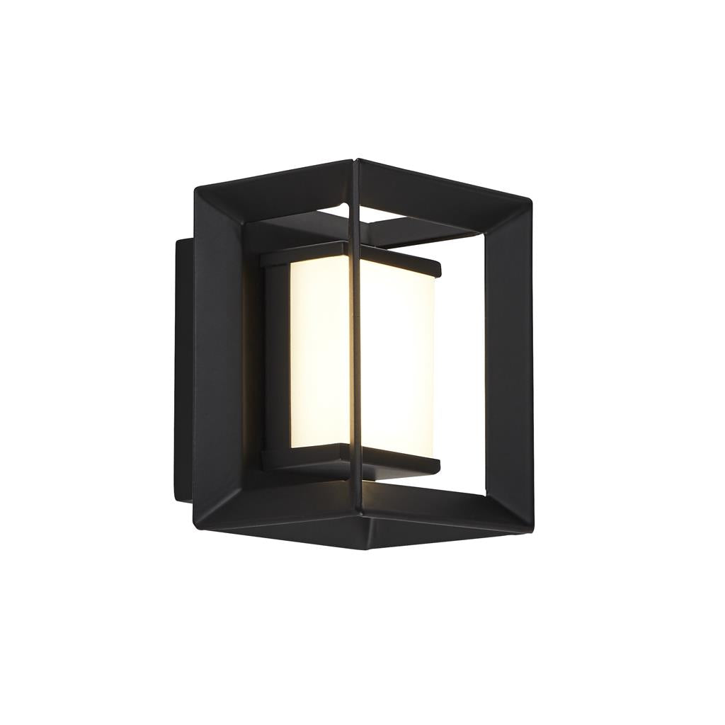 Chaplin Small/Large Bathroom Wall Light IP44 - Black Metal & Opal Acrylic/ Black Metal & Opal Acrylic