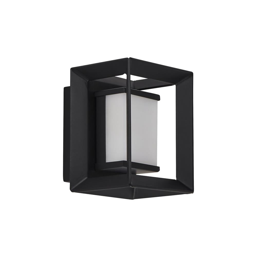 Chaplin Small/Large Bathroom Wall Light IP44 - Black Metal & Opal Acrylic/ Black Metal & Opal Acrylic