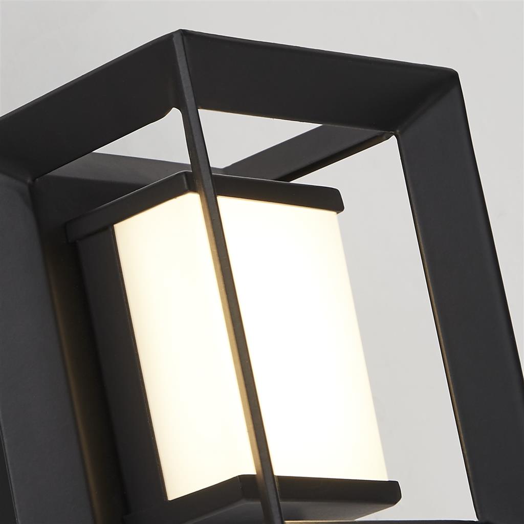 Chaplin Small/Large Bathroom Wall Light IP44 - Black Metal & Opal Acrylic/ Black Metal & Opal Acrylic