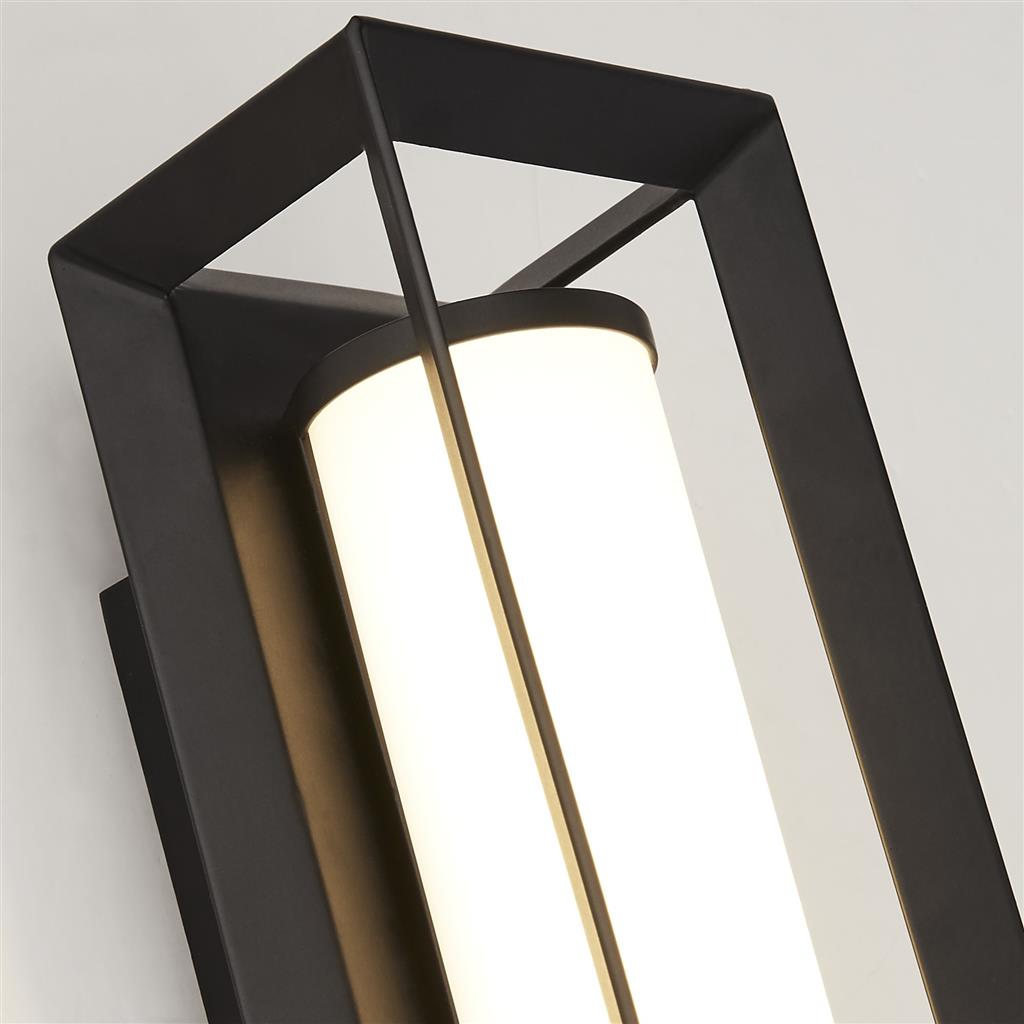 Chaplin Small/Large Bathroom Wall Light IP44 - Black Metal & Opal Acrylic/ Black Metal & Opal Acrylic