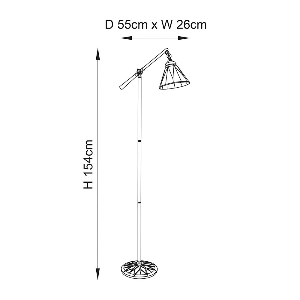 Quasar star Task Floor Lamp E14