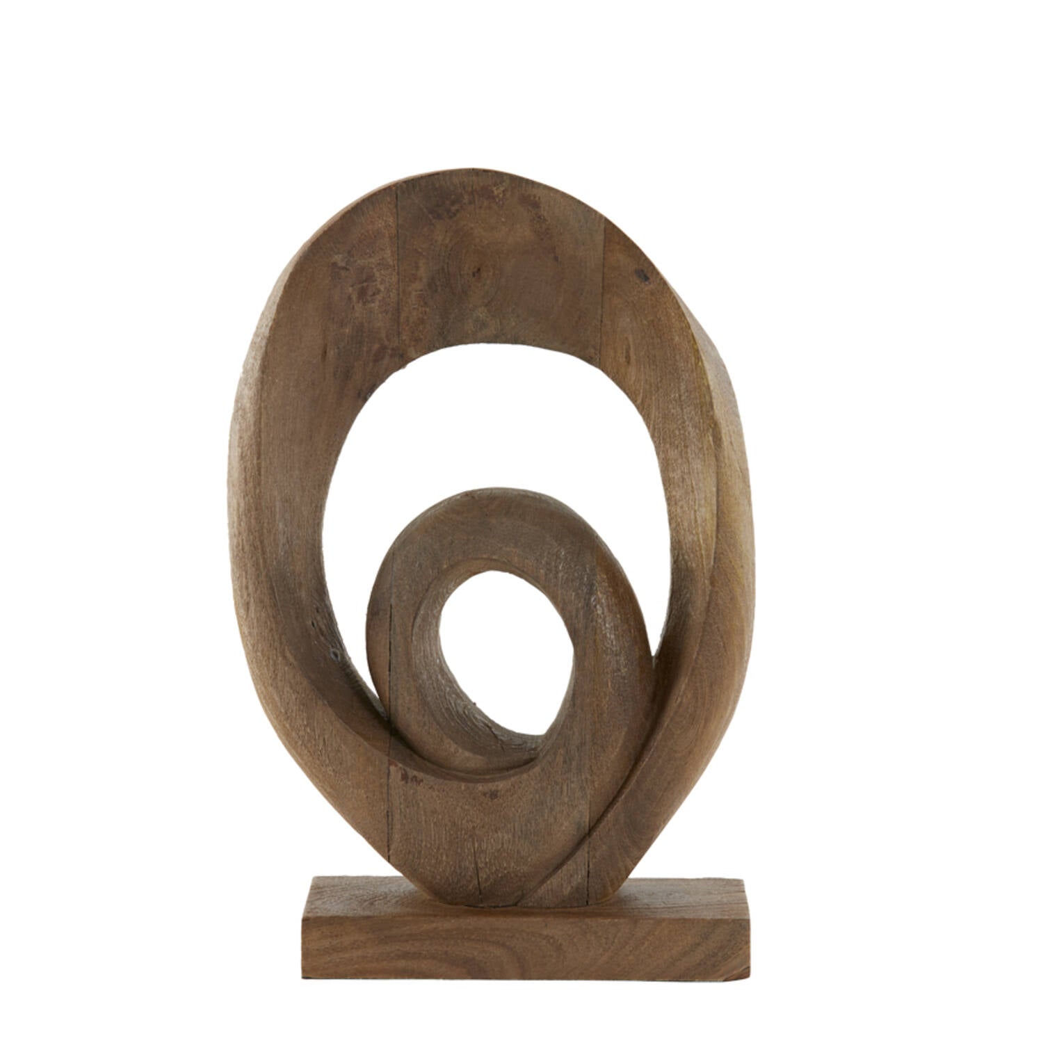 Randa Small/Large Ornament - Matt Black/Dark Brown Wood Finish