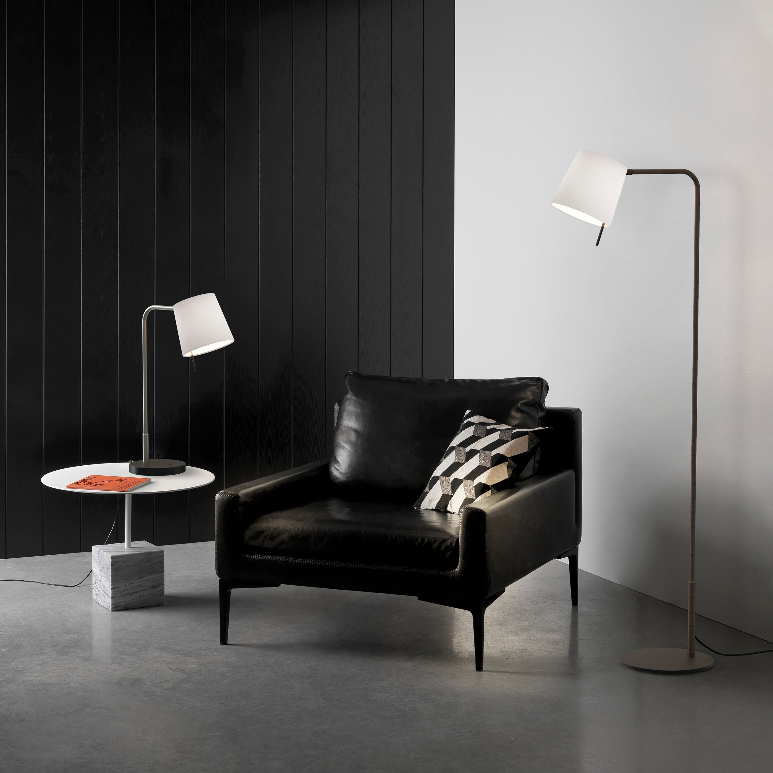 Mitsu Table Lamp- Matt Nickel/ Bronze