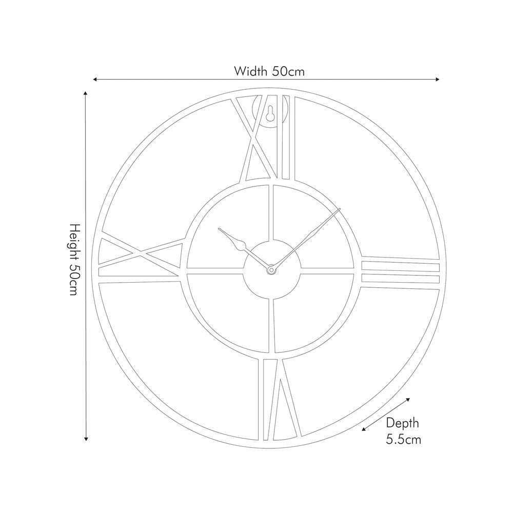 Double Framed Wall Clock - Gold Metal Finish