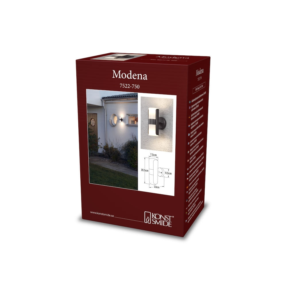 Modena Double Wall Light Black GU10 IP54