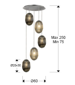 Ovila Lamp 5/9/13Lt Smoke E27 Ip20 Dimmable