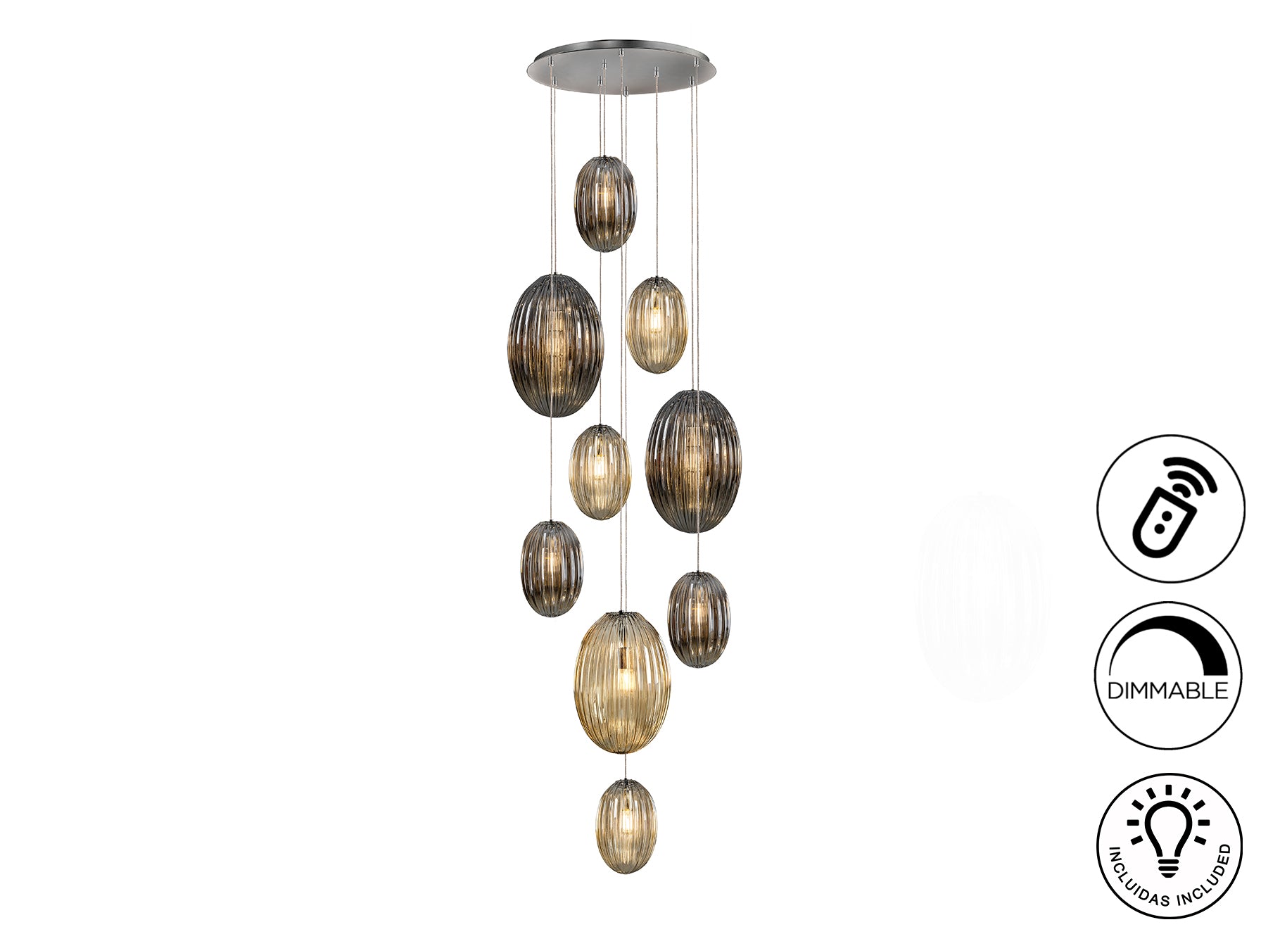 Ovila 9Lt/ 13Lt Ceiling Light- Smoke, Cognac, Brandy Finishes