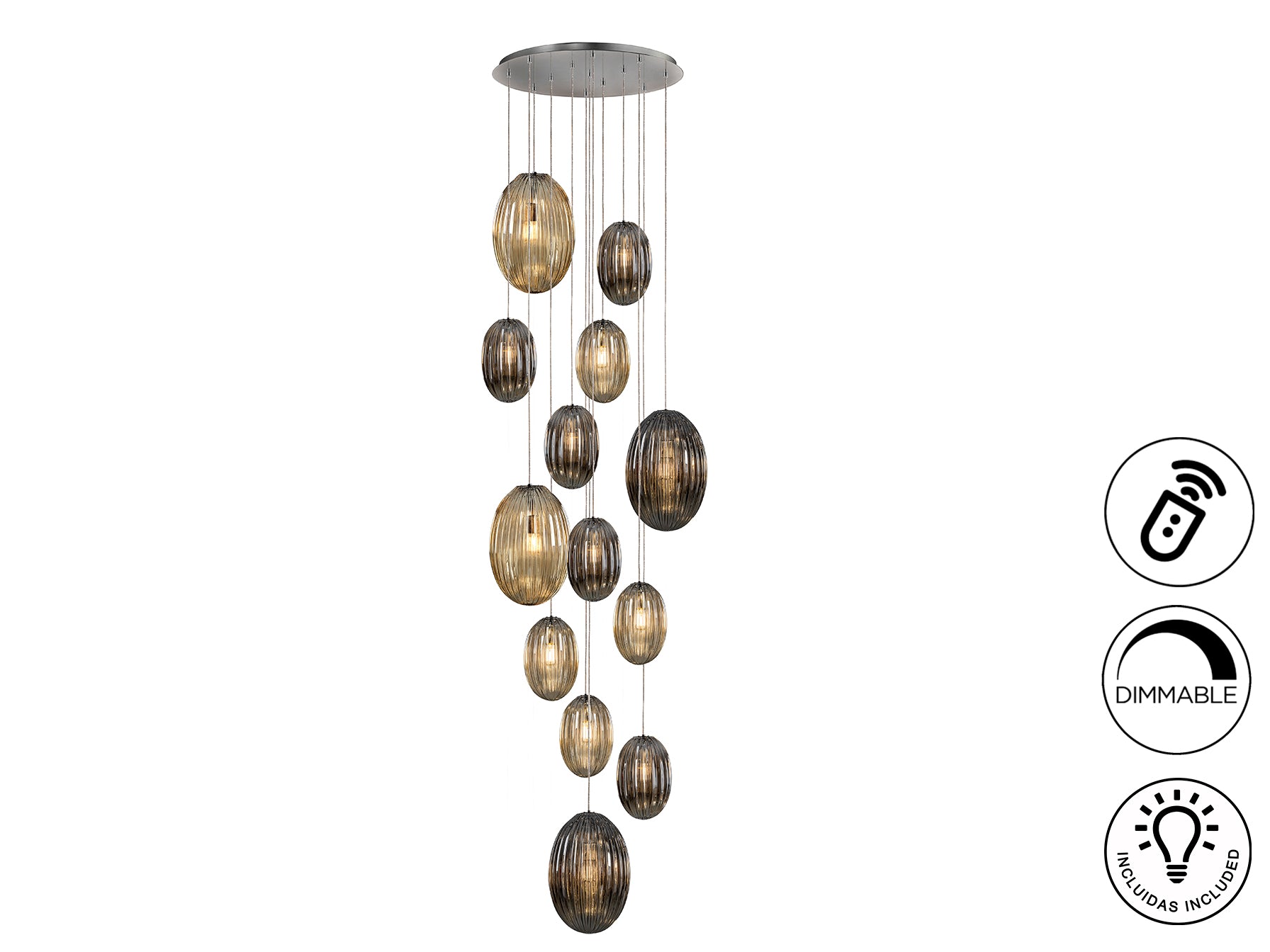 Ovila 9Lt/ 13Lt Ceiling Light- Smoke, Cognac, Brandy Finishes