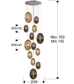 Ovila Lamp 5/9/13Lt Smoke E27 Ip20 Dimmable