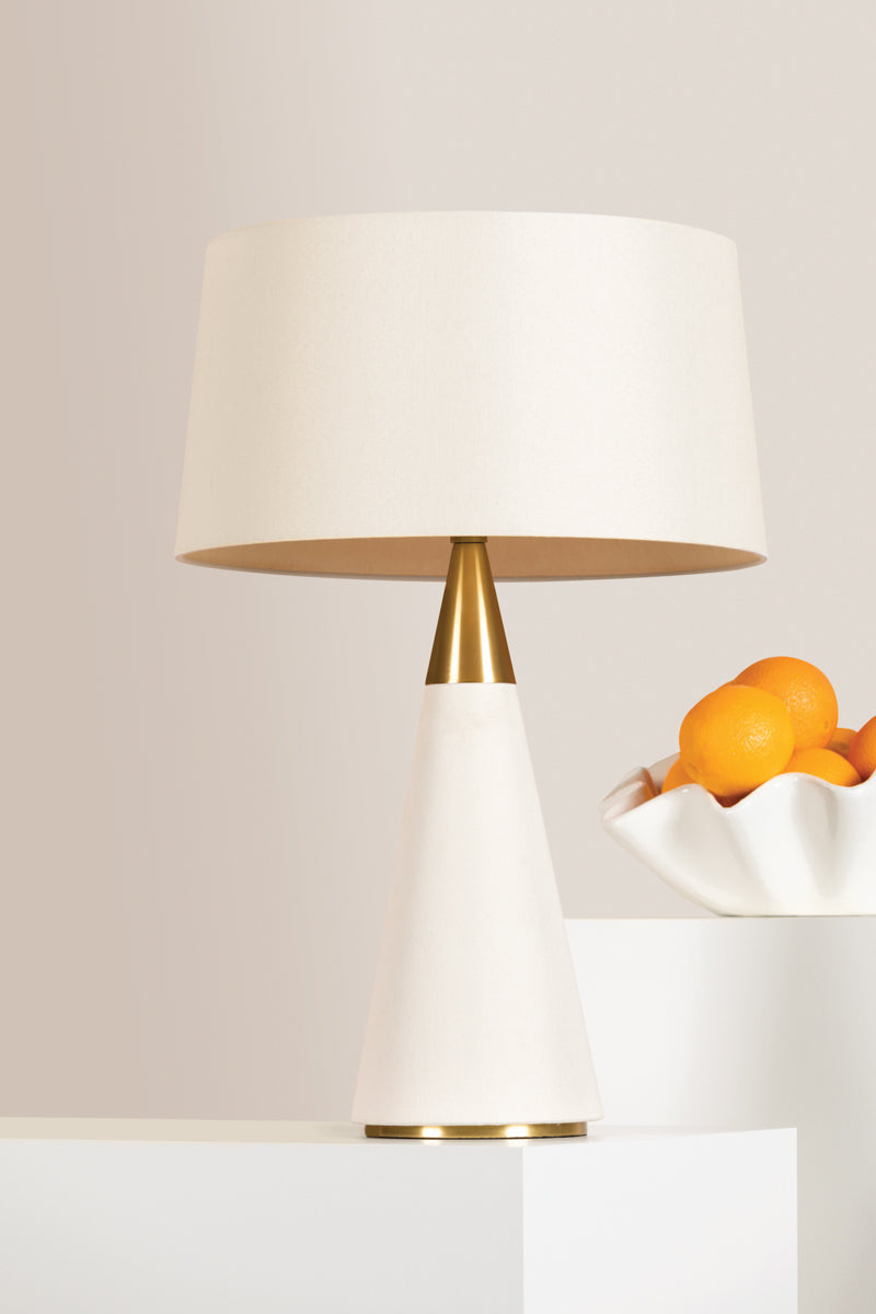 Jen 1Lt Table Lamp - Brass & Cream