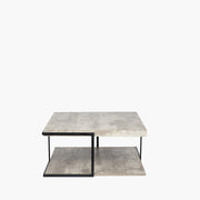 Jersey Concrete Effect Wood Veneer and Black Metal Coffee Table