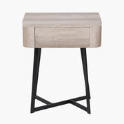 Ukiah Grey Oak Veneer and Black Metal 1 Drawer Unit