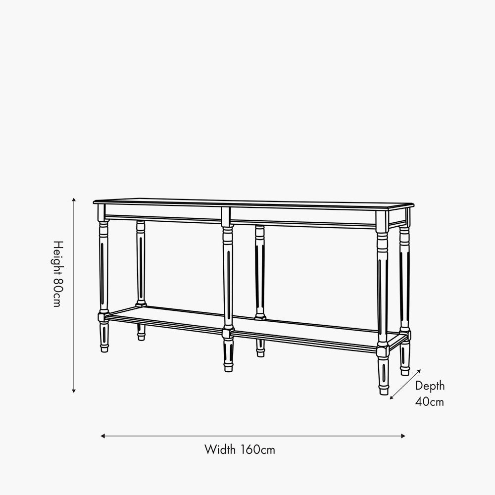 Heritage Large Console Table - Olive Pine Wood